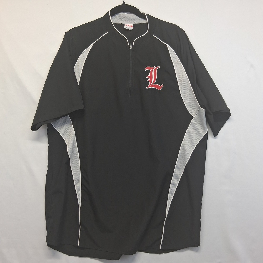 A4 Mens Black 1/4 Zip Short Sleeve Windbreaker Jacket Embroidered L Logo Size M